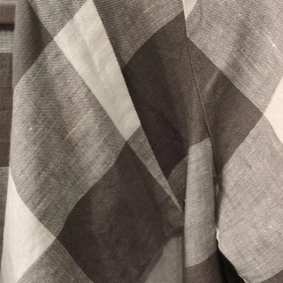 Pristine Chalet Open FrontPlaid Linen Jacket/Cardigan White & Gray Size Medium - Picture 5 of 5